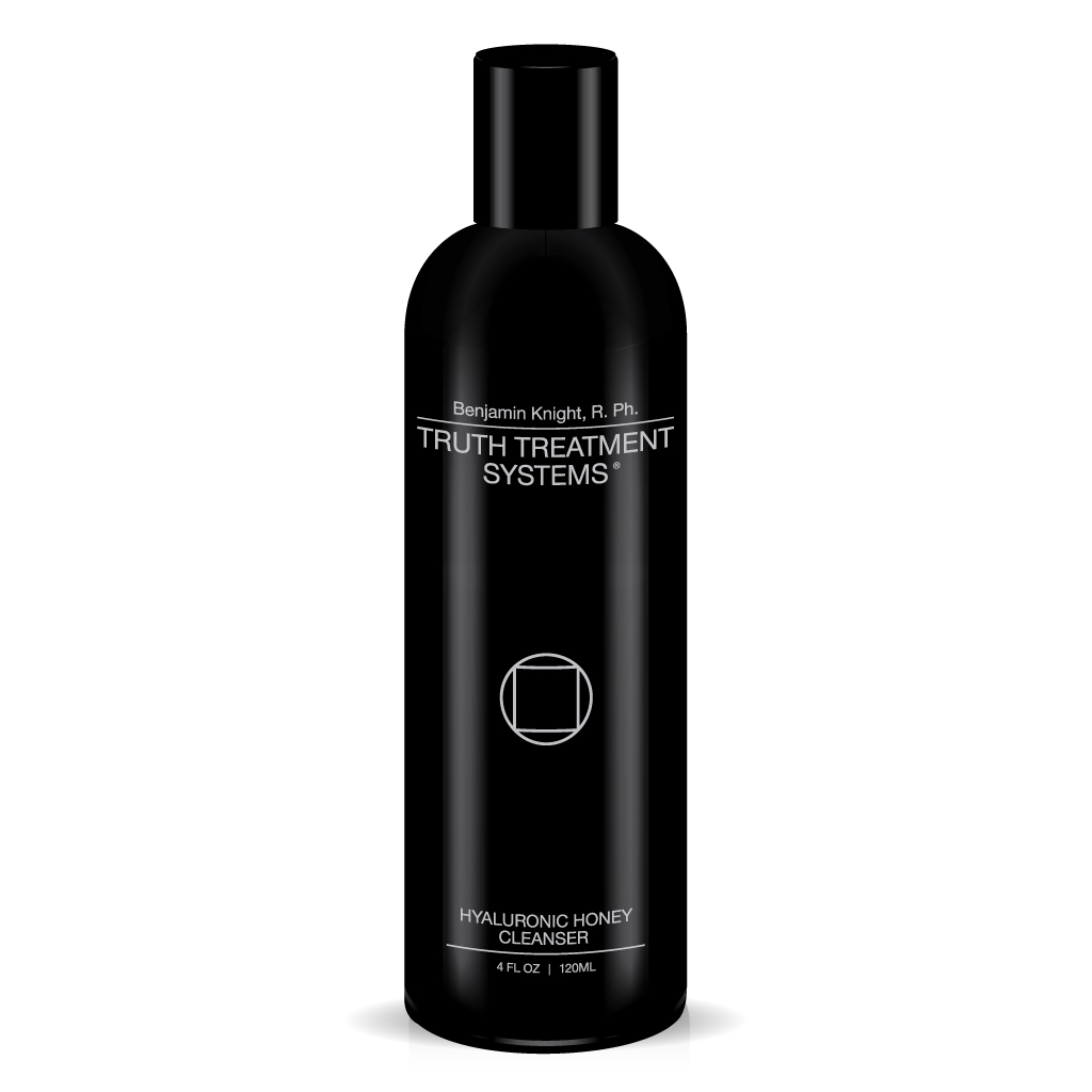 Black bottle of Truth Treatment Systems Hyaluronic Honey Cleanser