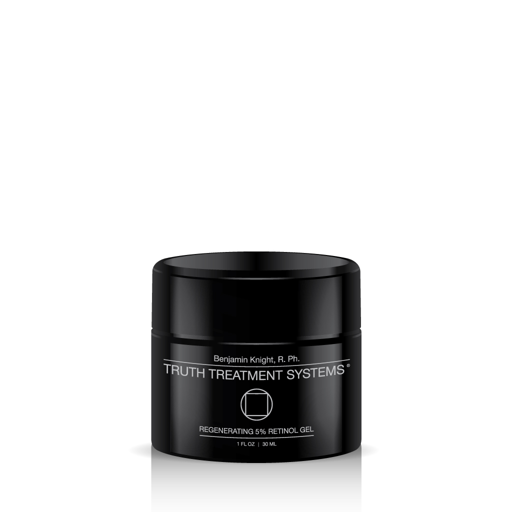 Black jar of Truth Treatment Systems Regenerating 5% Retinol Gel