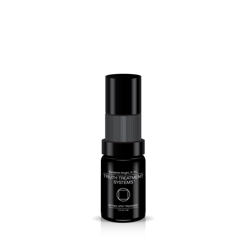 Black and gray bottle of Truth Treatment Systems Retinol Spot Treatment