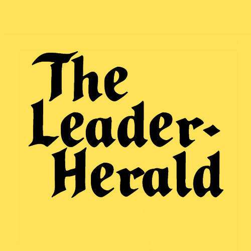 The Leader-Herald logo consisting of black type against a yellow background