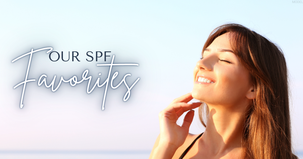 Our SPF Favorites. Woman with her face turned to the sun (model)